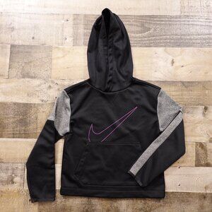 Nike Dri-FIT Pullover Hoodie‎ Boys’ Small Black Gray Two-Tone Sweatshirt